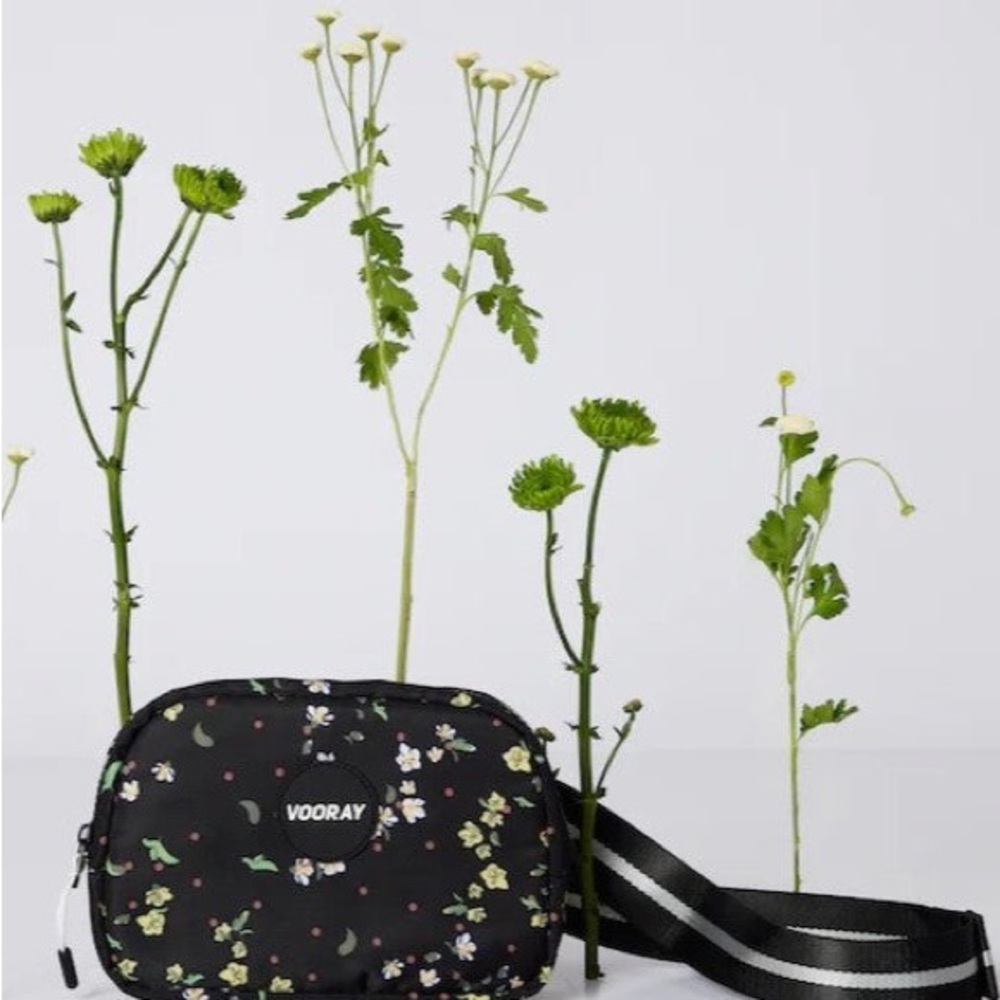 VOORAY Black Floral Crossbody Bag